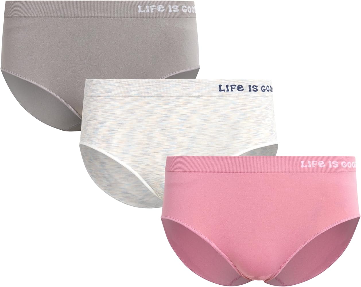 Life is Good Women's Hipster Briefs – 3 Pack Seamless Hipster Panties for Women - Ultrasoft Womens Underwear (S-XL)