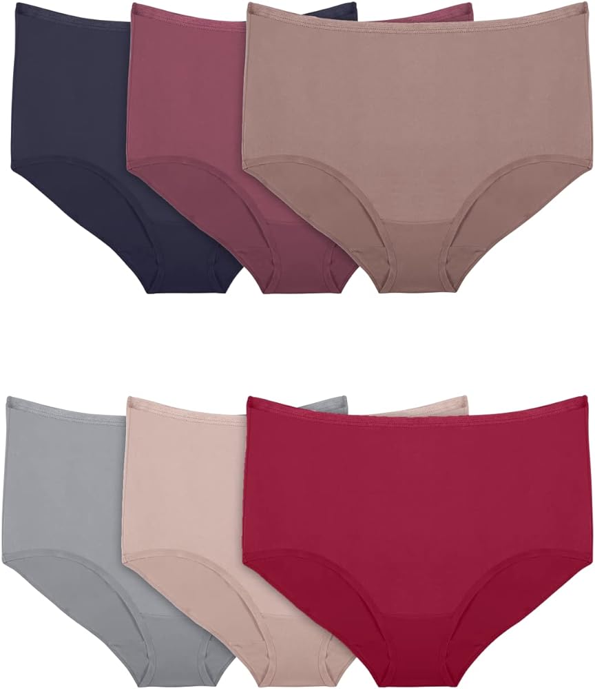 Fruit of the Loom Womens Microfiber Brief Panty 6 Pack, 8, Assorted