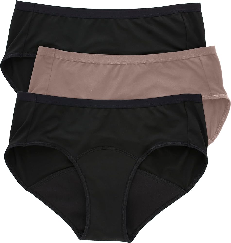 Hanes womens Comfort, Period. Women's Hipster Period Underwear 3-pack