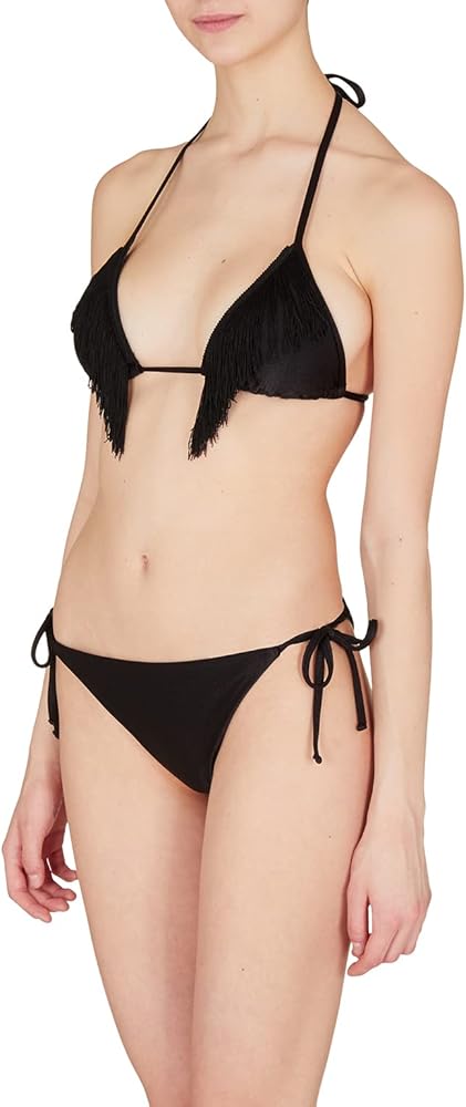 Emporio Armani Women's Standard Fringes Lycra Triangle String and Brief Bikini