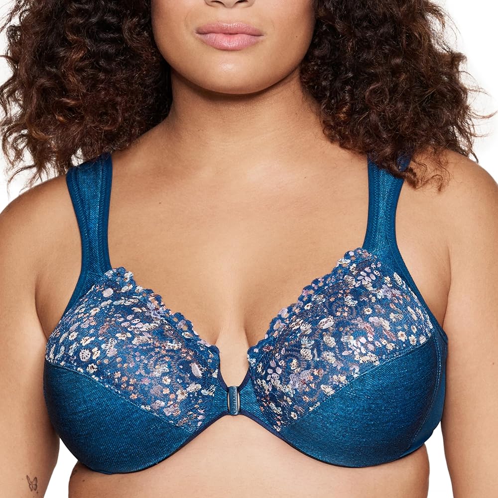 Glamorise Women's Wonderwire Front-Closure Bra Underwire 1245