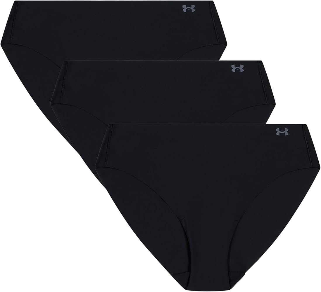 Under Armour Women's 3-Pack Pure Stretch No Show Bikini Underwear, All-Day Comfort & Ultra-Soft Fit