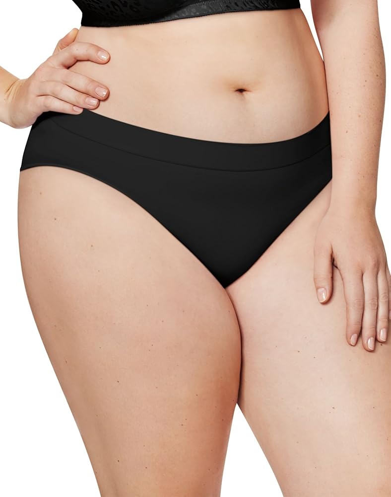 JUST MY SIZE Women's Plus Size 5-Pack Ultra Soft Bikini