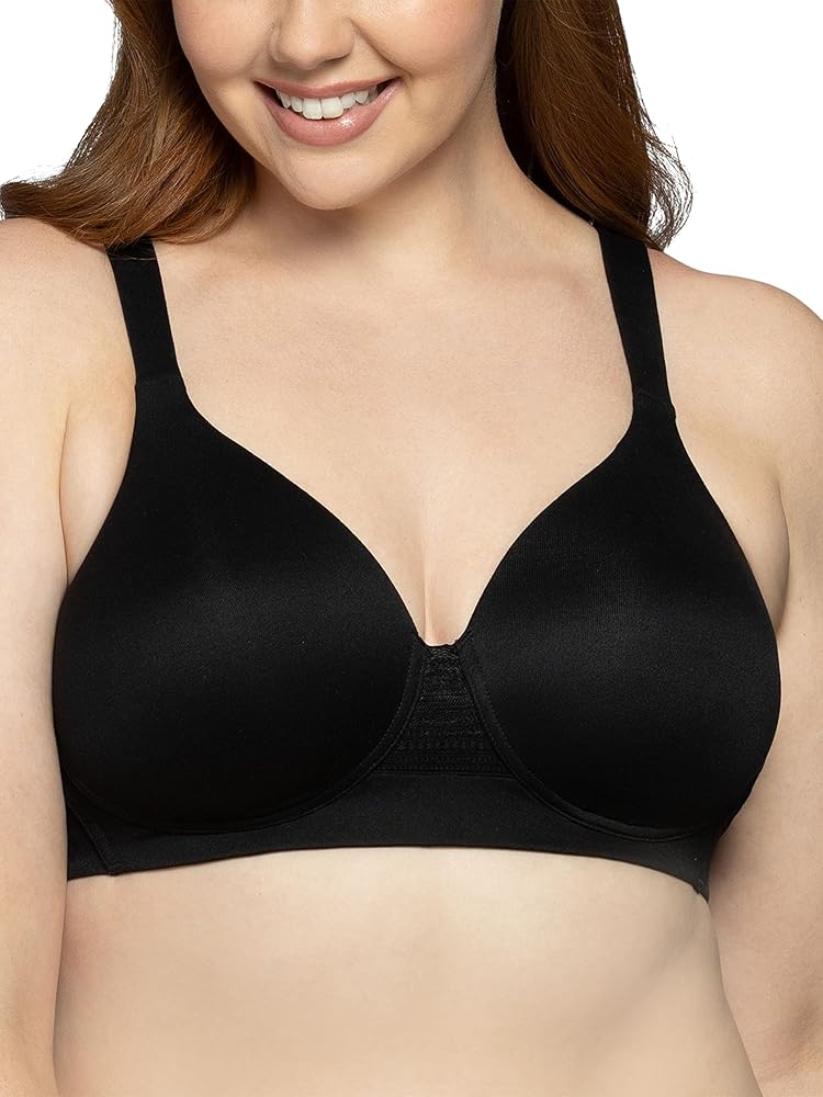 Vanity Fair Women’s Beyond Comfort Full Figure Wireless Bra, Seamless Back, Lightly Lined Cups up to DD