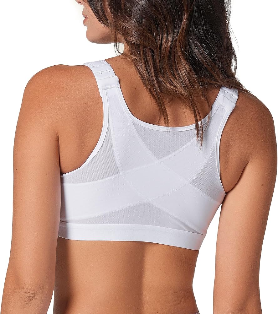 Leonisa Front Closure Posture Corrector Full Coverage Bra - Wireless Back Support Bras for Women