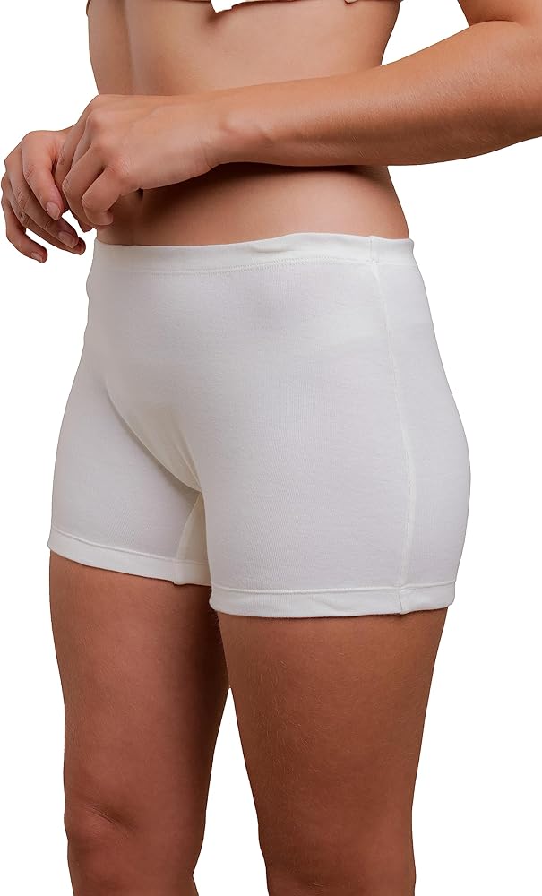 Cottonique Hypoallergenic Elasticized Boxer Brief for Women with Skin Allergies and Sensitive Skin