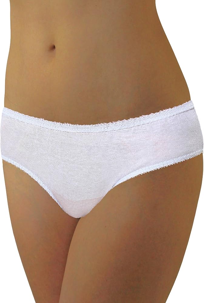 Underworks 10-Pack Womens Disposable 100% Cotton Underwear - for Travel- Hospital Stays- Emergencies