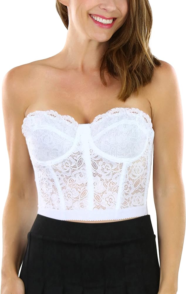 ToBeInStyle Women's Shaping Floral Lace Boned Bustier