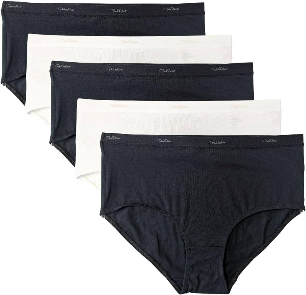 Womens Organic Cotton Underwear Pack,High Waisted Briefs Breathable Ladies Soft Full Coverage Panties,5-Pack