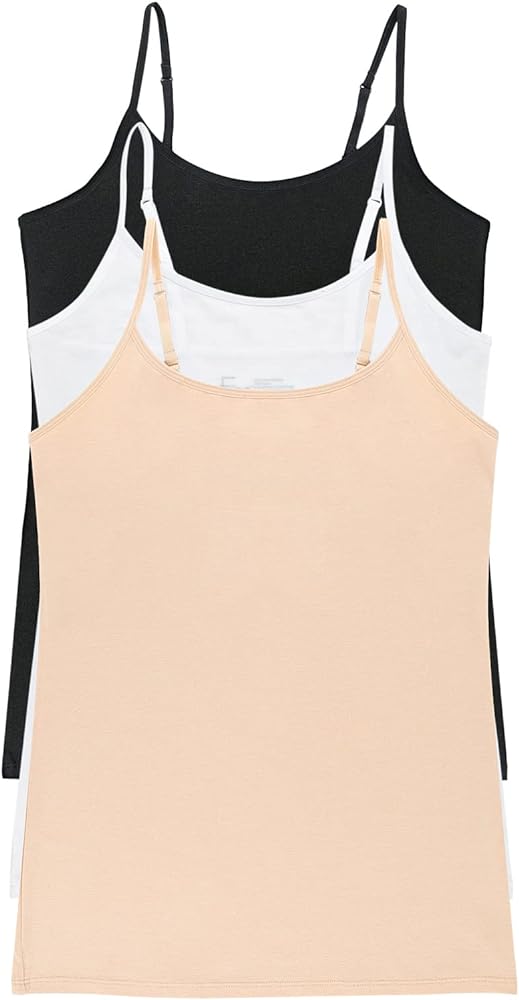 Felina Cotton Modal Womens Cami - Adjustable, Seamless Cotton Tank Top for Women (3-Pack)