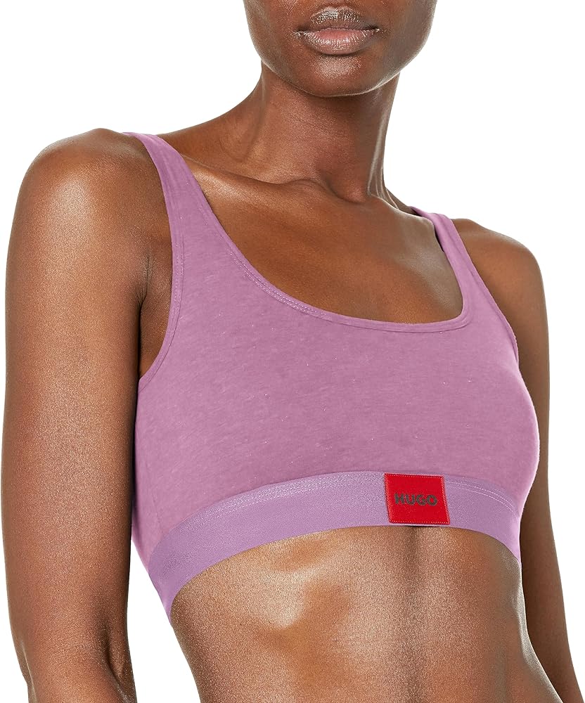 HUGO Women's Square Logo Cotton Bralette