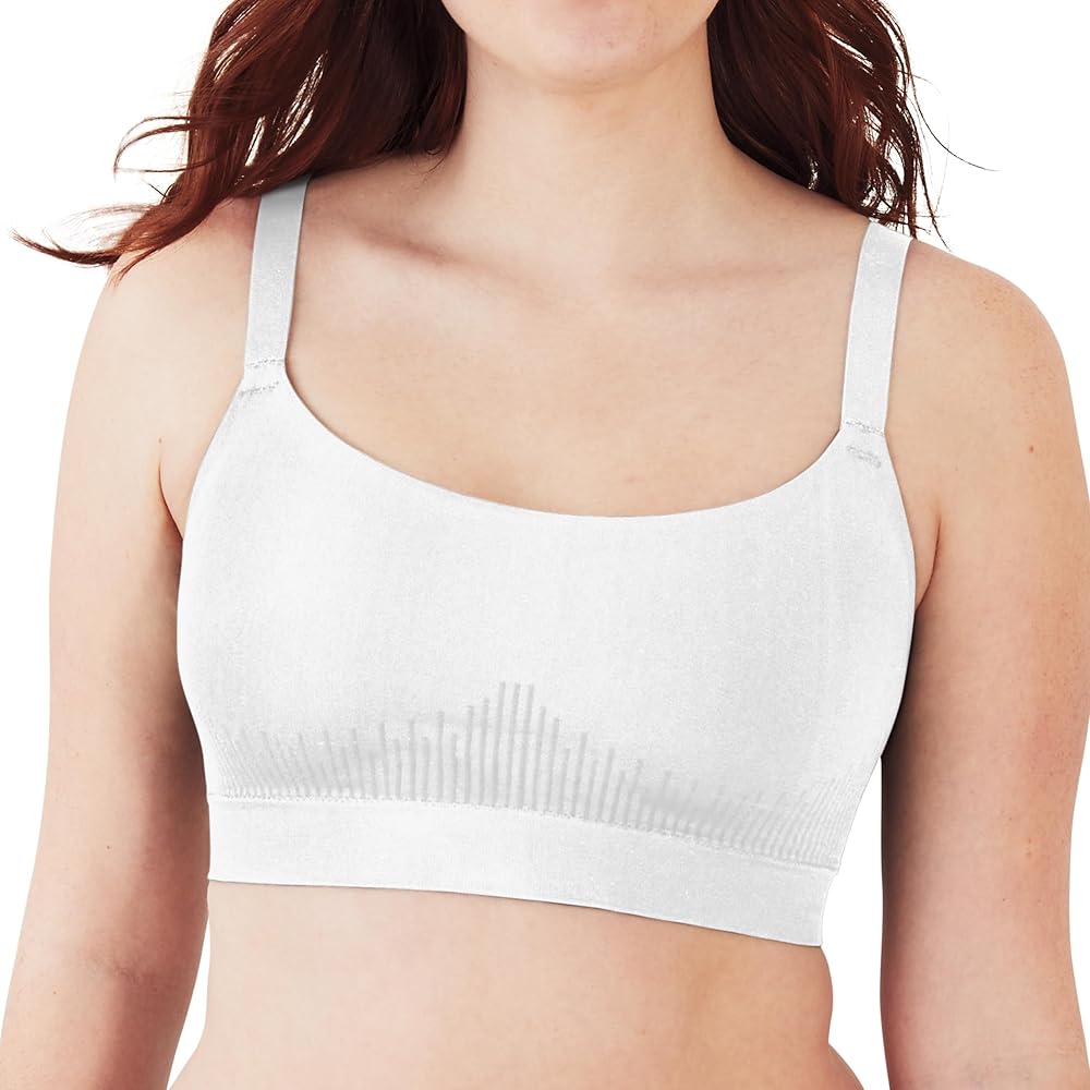 Bali Women's Modern Seamless Bralette, Pullover Wireless Bralette with Adjustable Straps