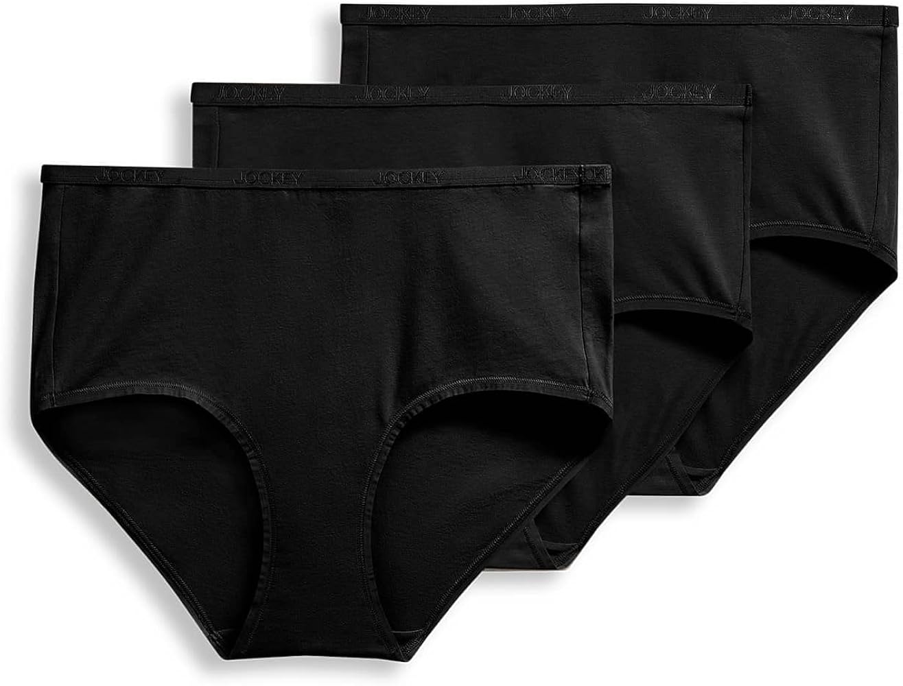 Jockey Women's Underwear Organic Cotton Stretch Logo Modern Brief - 3 Pack