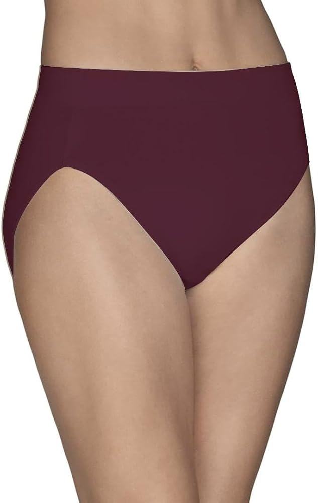 Vanity Fair Womens Beyond Comfort Hi-Cut Panty, 9, Moody Maroon