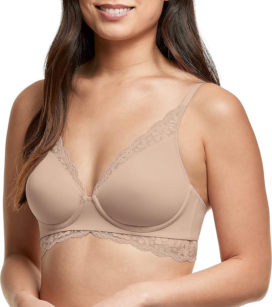 Maidenform Pure Comfort Lace Bralette, Our Best Longline Bralette for Women, Convertible Wireless Bra