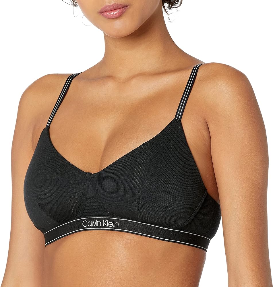 Calvin Klein womens Pure Ribbed Lightly Lined Bralette