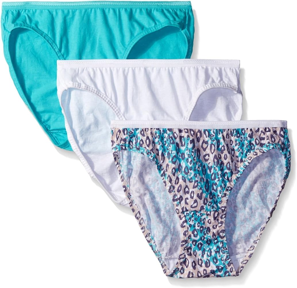 Fruit of the Loom Women's 3 Pack Assorted Cotton Bikini Panties