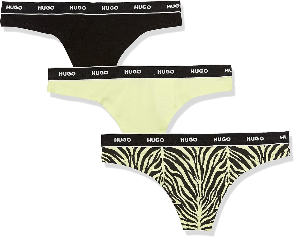 HUGO Women's 3-pack Repeat Logo Cotton Stretch Thongs