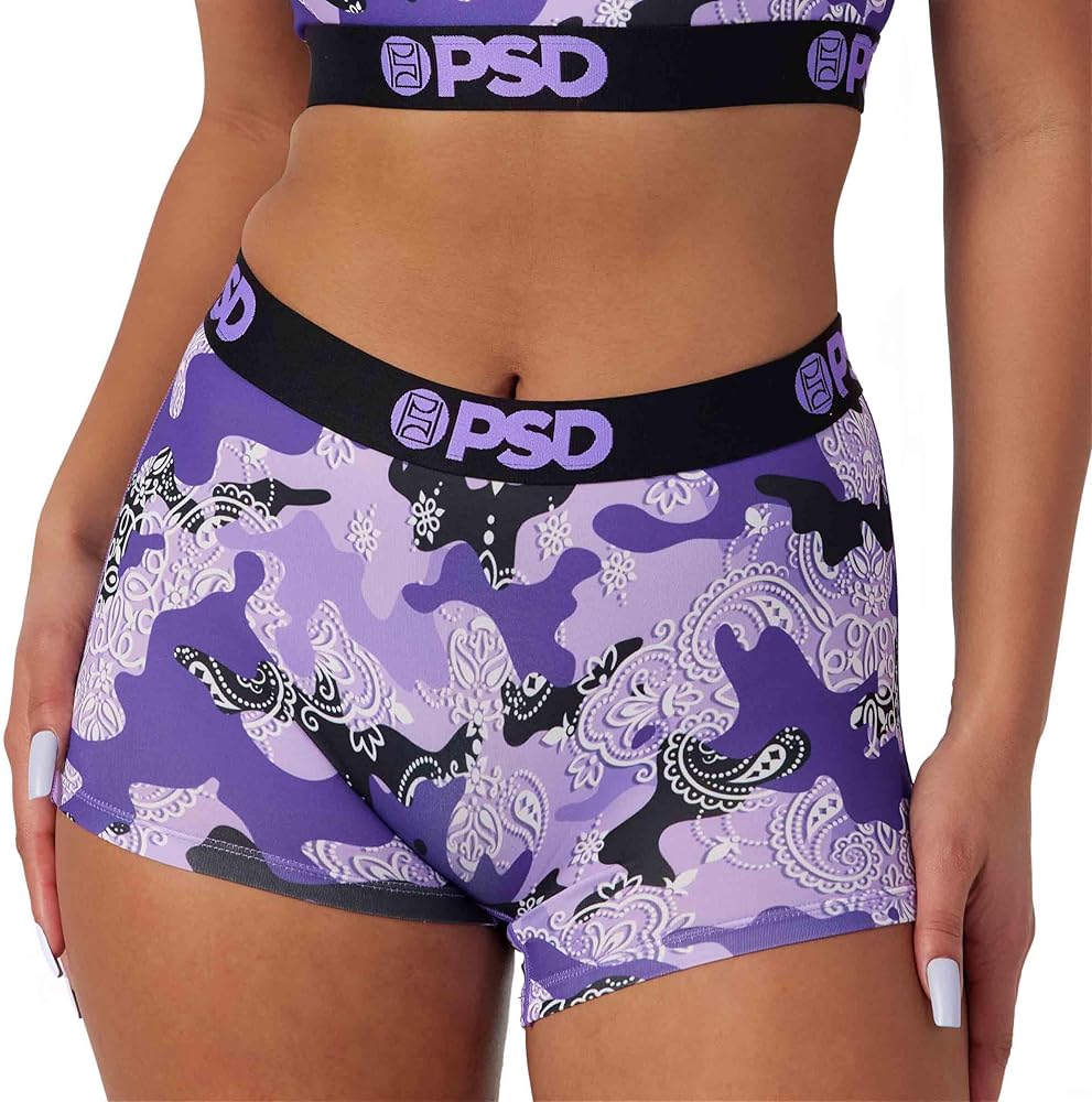 PSD Women's Bandana Print Boy Shorts - Full Coverage Women's Underwear - Comfortable Stretch Panties for Women