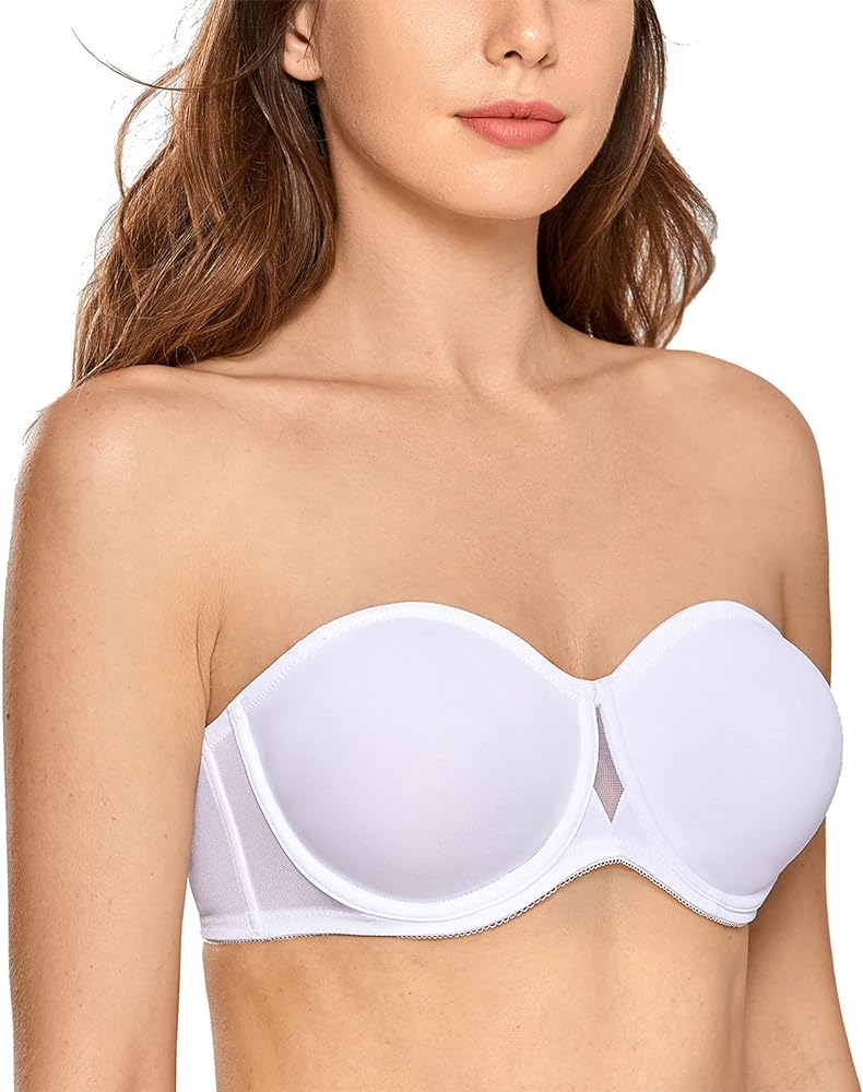 DELIMIRA Women's Underwire Non Padded Seamless Strapless Bra Plus Size