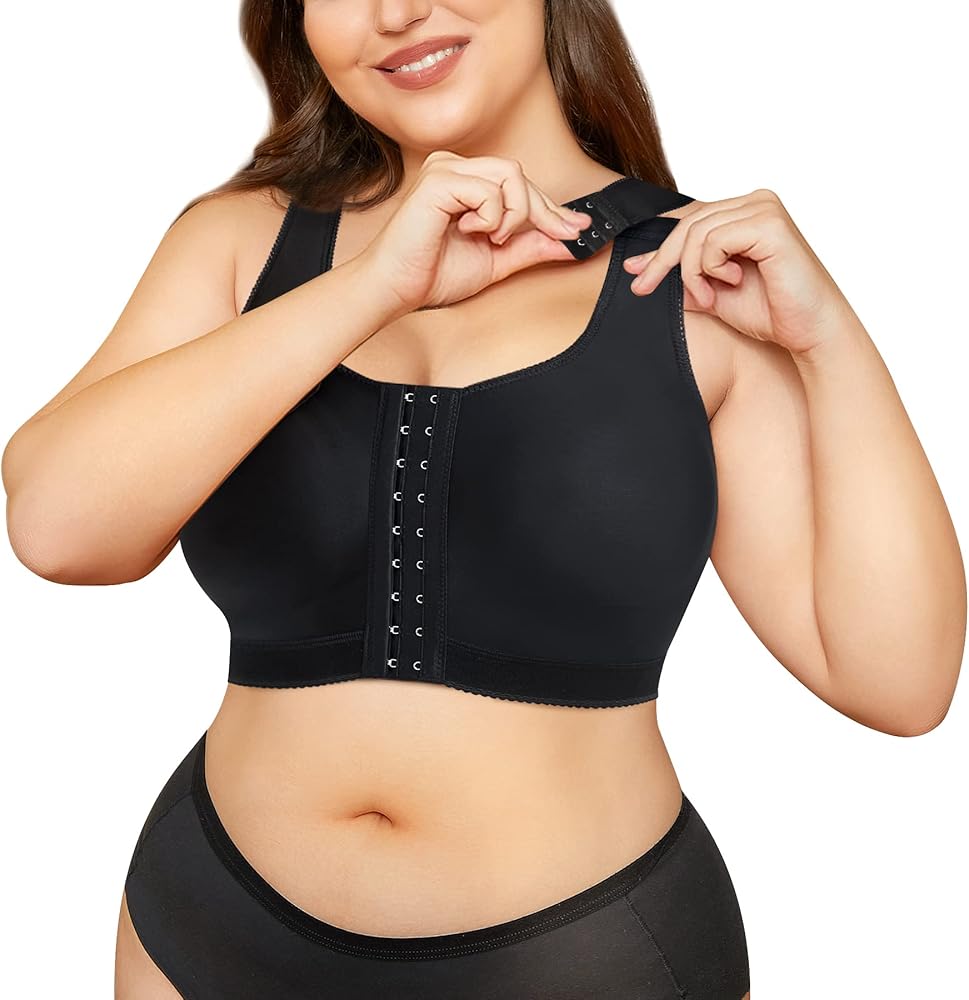 CYDREAM Wireless Bra for Women Front Adjustable Closure Post Surgery Compression Sports Bra Shapewear Camisole Crop Tops