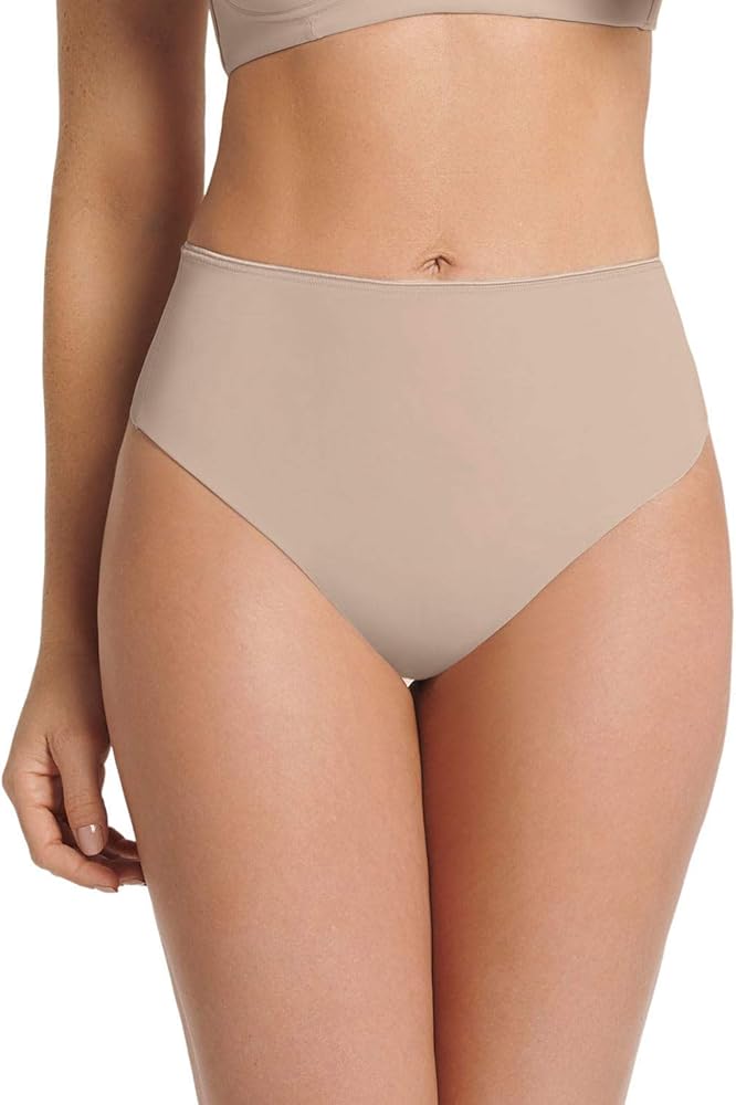 Leonisa High Waisted Seamless Comfy Thong Panty - Firm Tummy Control Womens Underwear