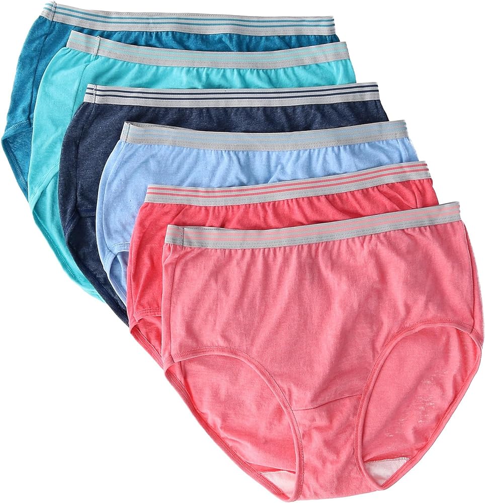 Fruit of the Loom Women's Heather Brief Underwear (6 Pair Pack), 5, Multi