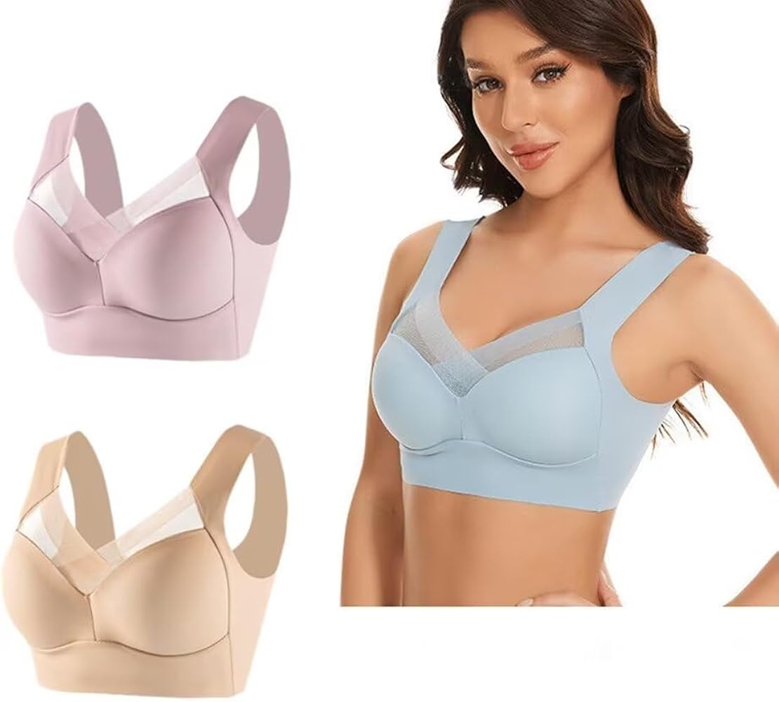 3 Pack Full Coverage Smooth Bra for Women Wirefree with Molded Cup Bra