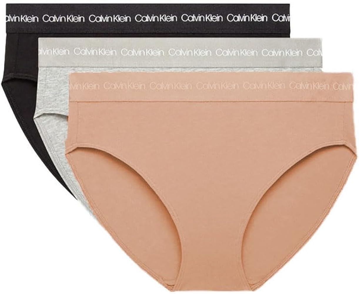 Calvin Klein Women`s High-Rise Logo Elastic Bikini 3 Pack