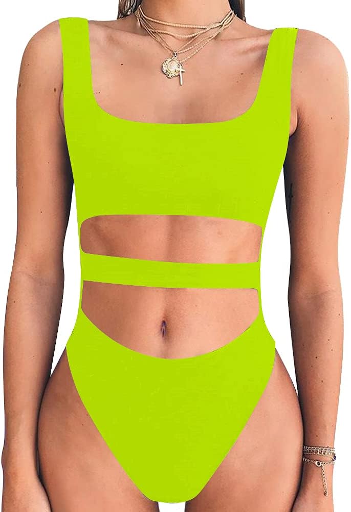 BEAGIMEG Women's Tank Top Cut Out Sleeveless Bodice Bodysuit Party Clubwear