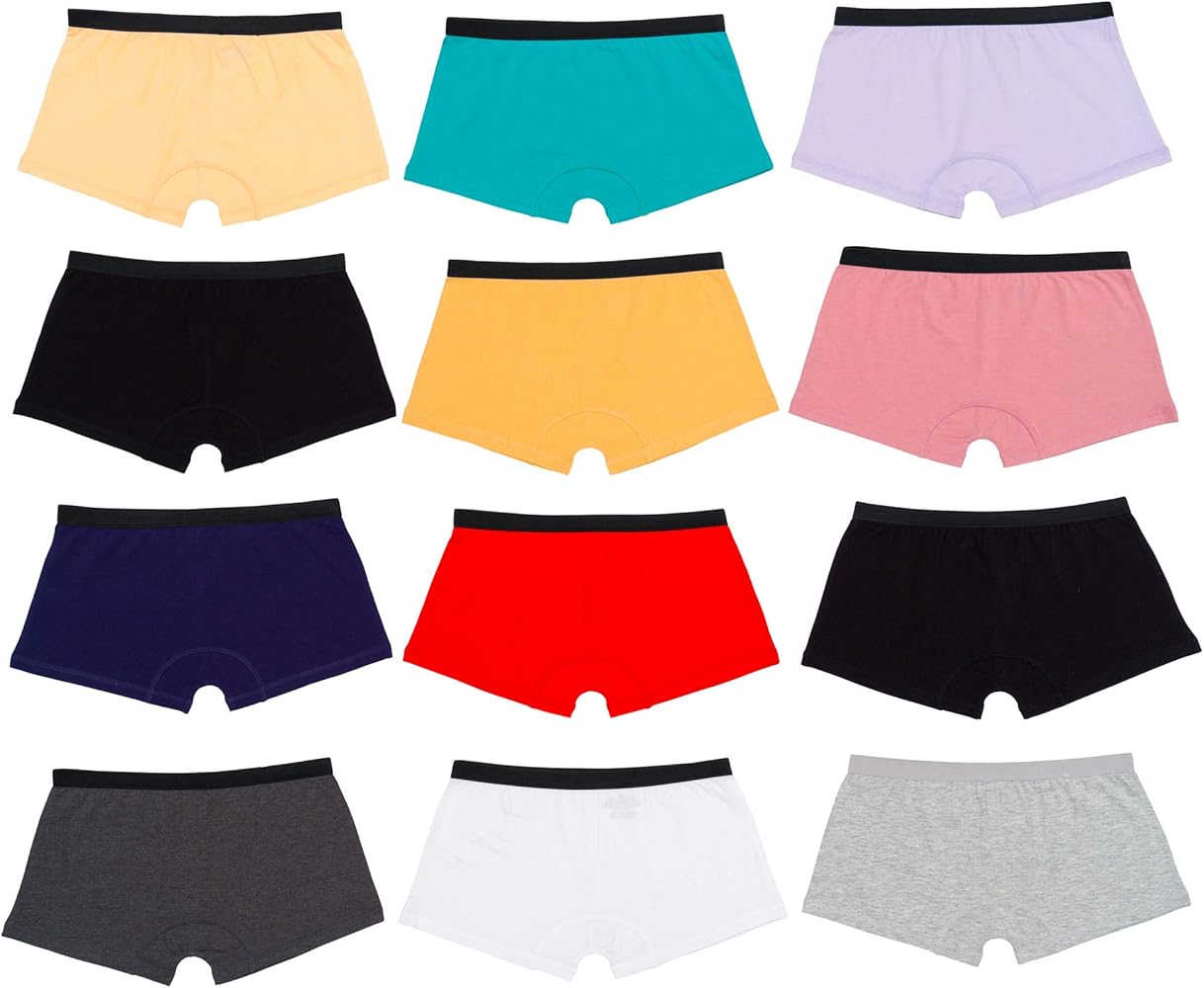 Alyce Ives Intimates Boyshort Panties For Women, Pack of 12, 95% Cotton Boxer Briefs