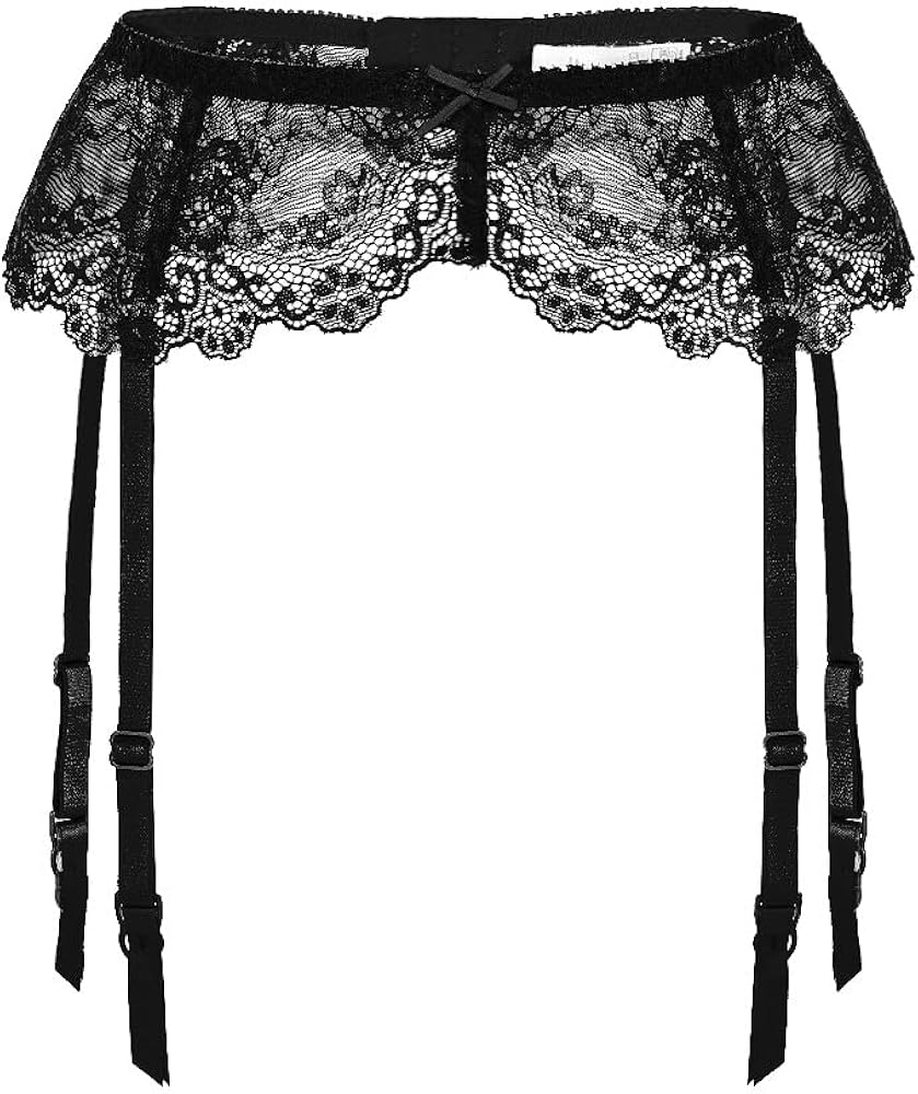 Confonze Women Lace Garter Belt Sexy Suspender Belts for Thigh High Stockings