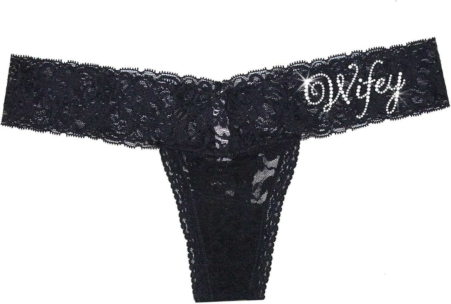 Classy Bride Wifey Wedding Underwear Bedazzled Bridal Lingerie for Women - White