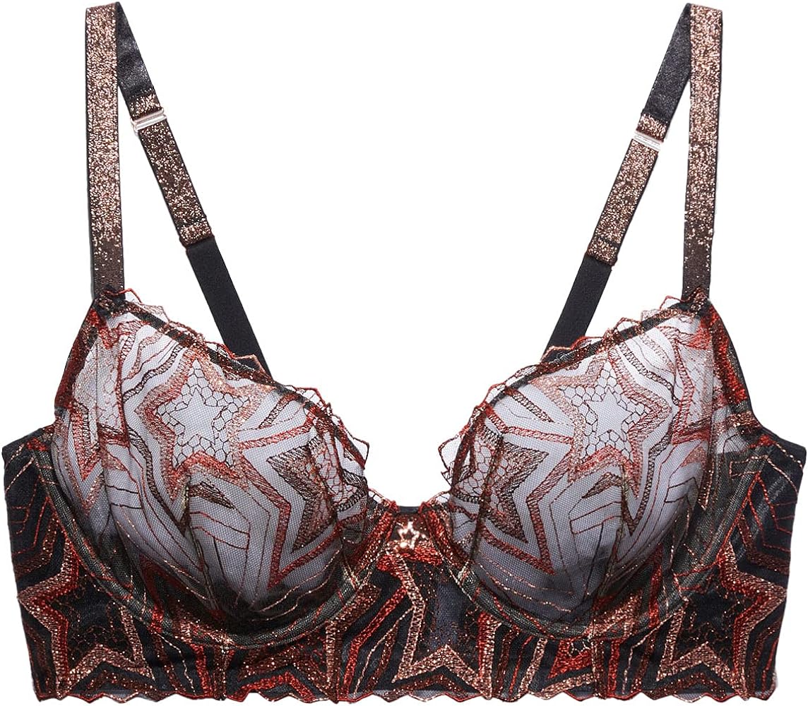 Savage X Fenty Women's Shining Star Embroidered Unlined Demi Bra