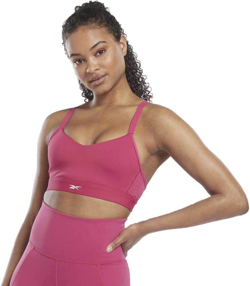 Reebok Women's Lux Skinny Strap Sports Bra, Medium Support